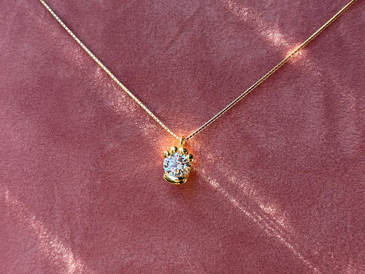 ホワイトダイヤモンド肉球ネックレス