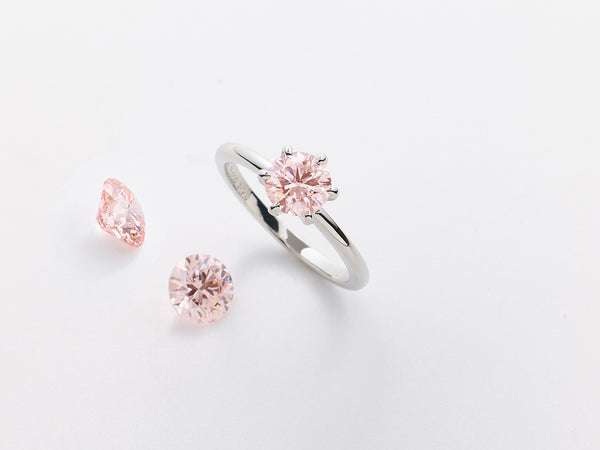 pink diamond platinum ring