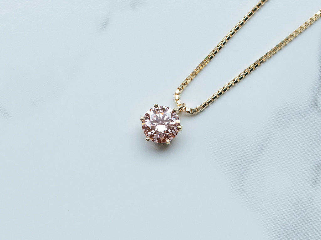 ピンクダイヤモンドゴールドネックレス