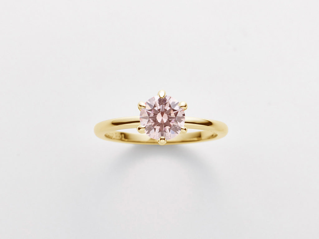 ピンクダイヤモンドイエローゴールドリング