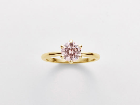 ピンクダイヤモンドイエローゴールドリング