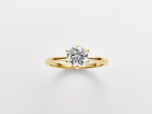 ホワイトダイヤモンドイエローゴールドリング